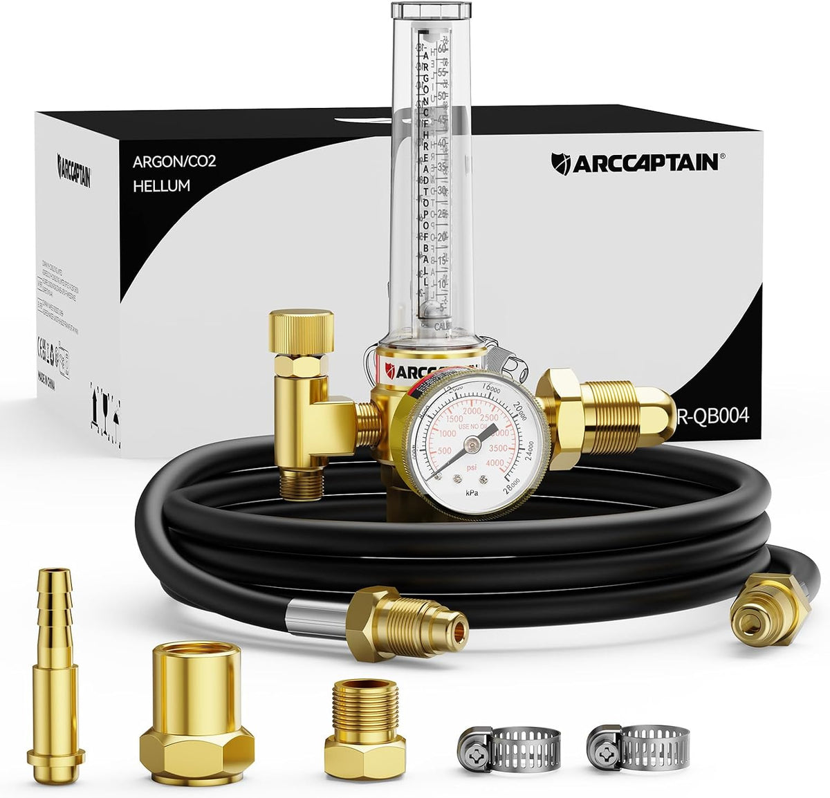 ARCCAPTAIN Argon/CO2/Helium Regulator with 8.2FT Inert Gas Welding Hose