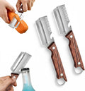Multifunctional Vegetable Peeler, Vegetable Peeler with Wooden Handle and Bottle Opener, 2PCS 3-in-1 Peeler & Bottle
