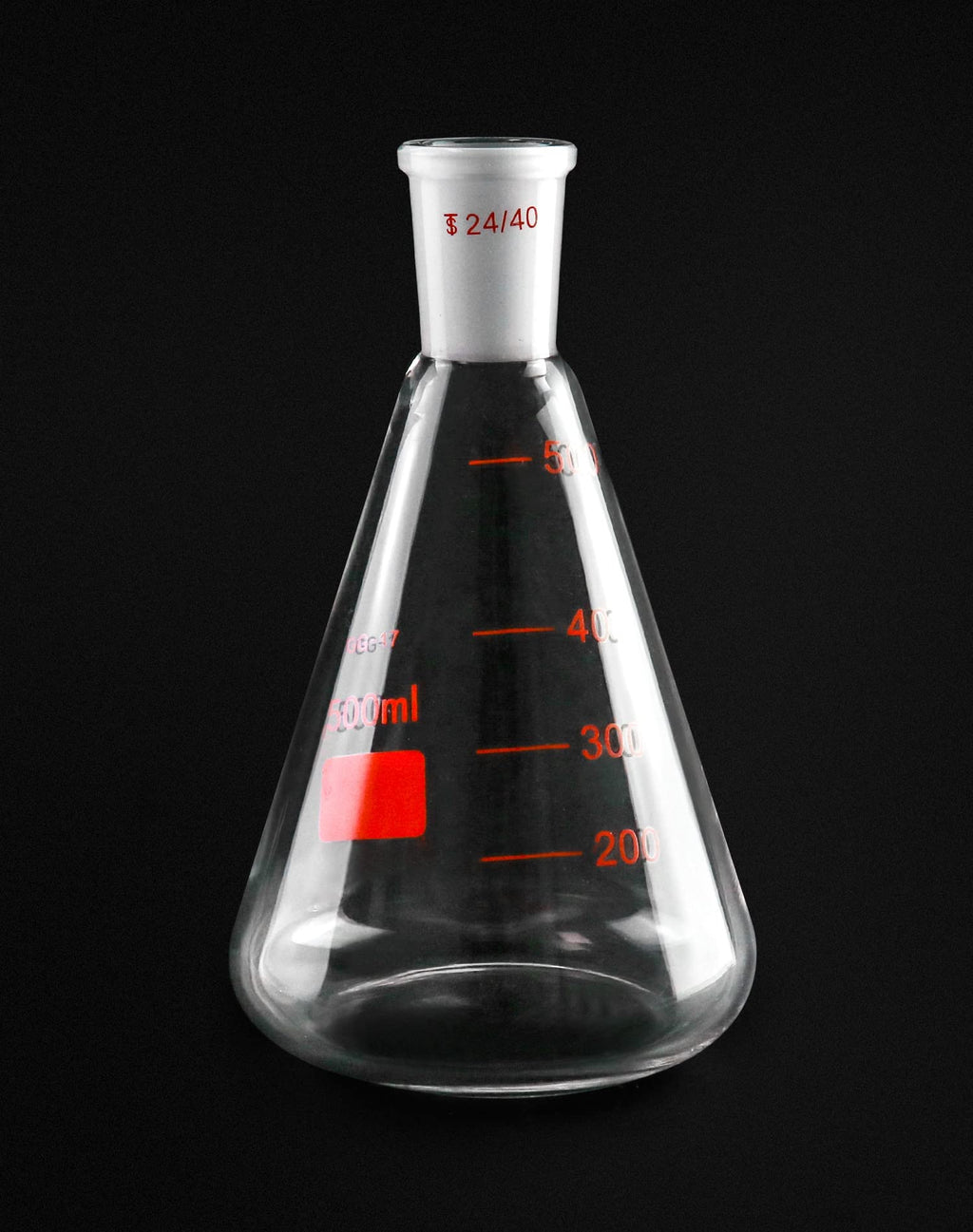 500 mL Borosilicate Glass Erlenmeyer Flask, Thick Wall Flask with 24/40 Outer Joint