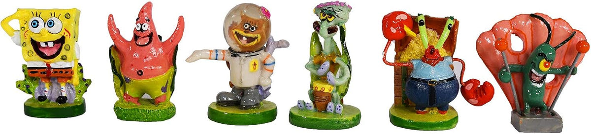 Officially Licensed Spongebob 6 Piece Mini Aquarium Ornament Set – Great for Saltwater and Freshwater Tanks