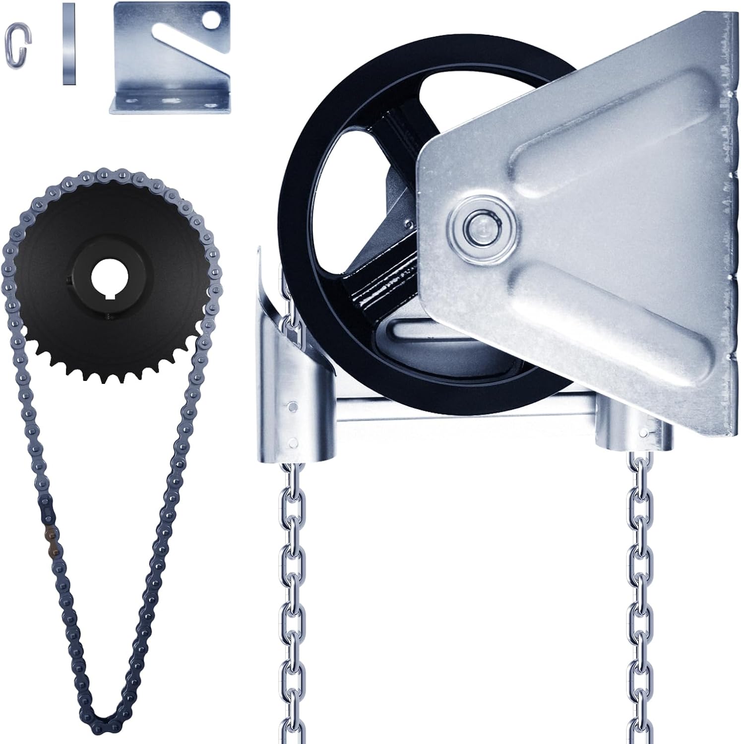 ‎NULTRUMA Garage Door Opener Chain Hoist 1 Inch Shaft Model 2000R 4:1 Reduction Wall Mount