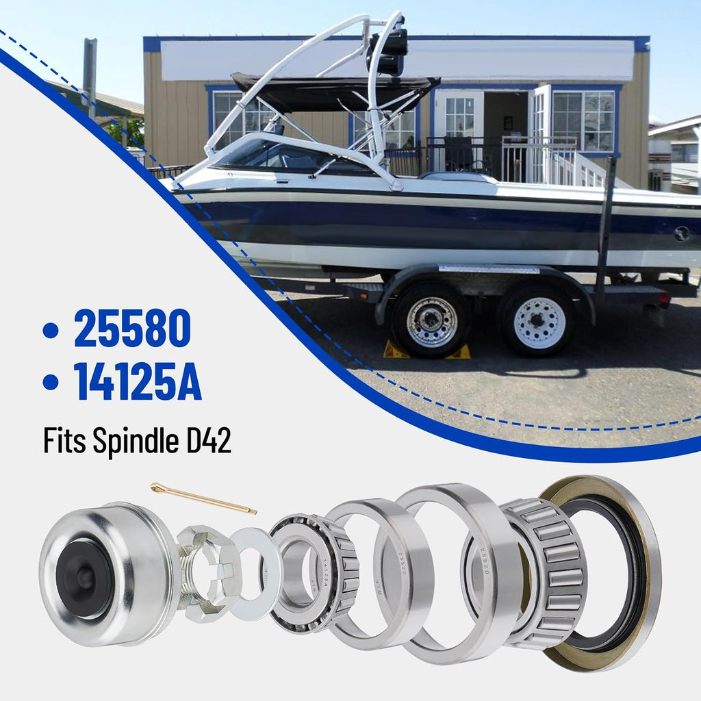 4 Sets 25580 14125A Boat Trailer Axles Bearing Kits