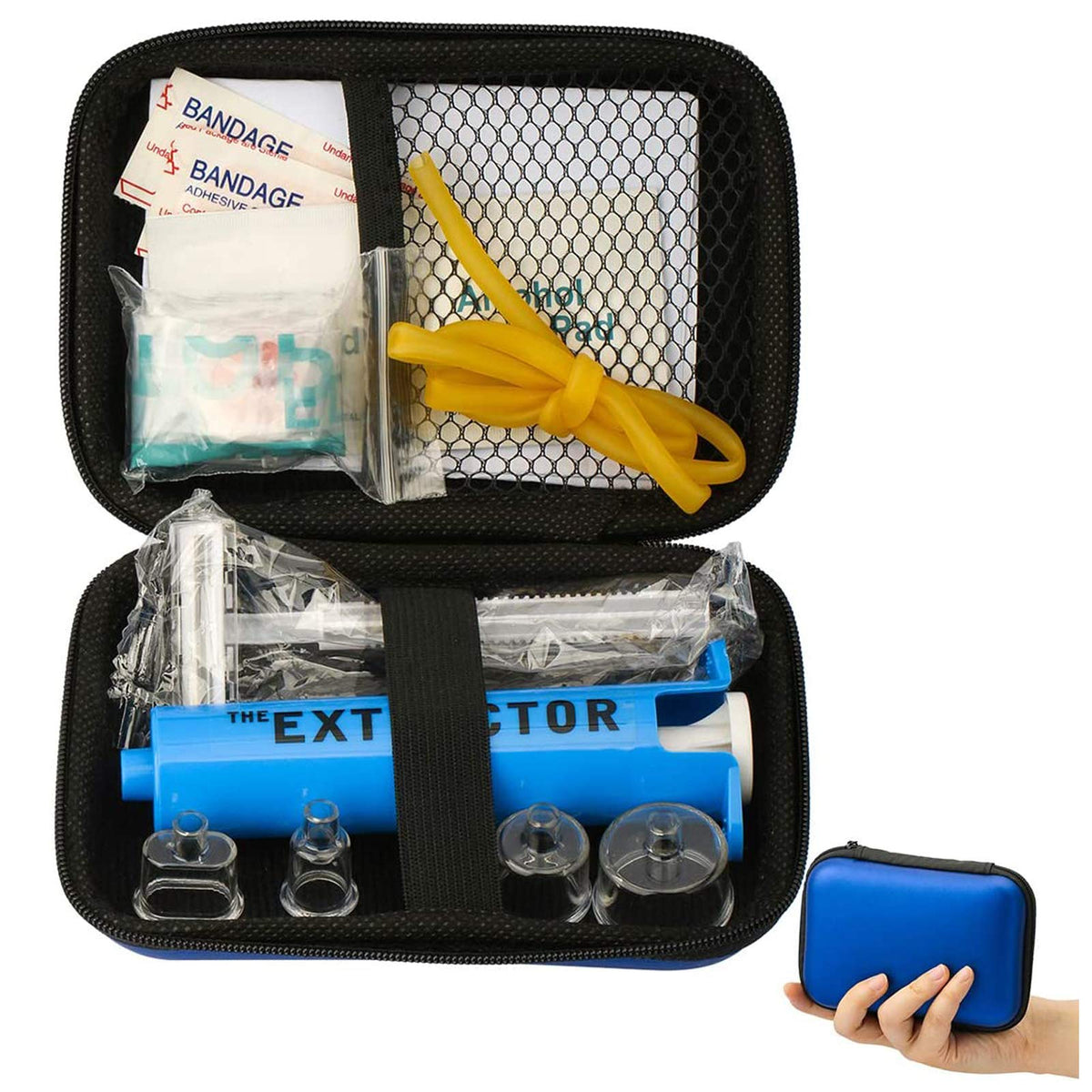 Snake Bite Kit Venom Extractor Suction Pump Bee Sting Kit, Blue