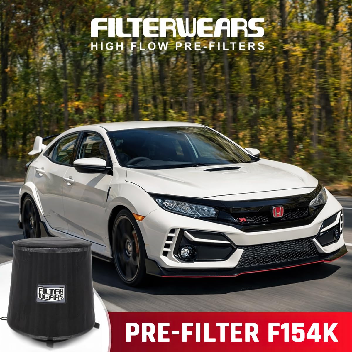 F154K Universal Water Repellent Cold Air Intake Pre-Filter - Large