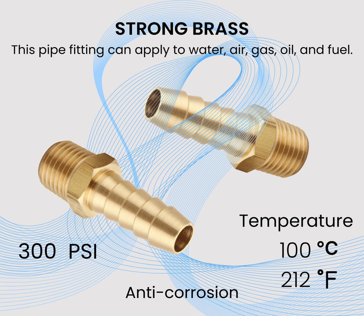 3/8 Inch Hose Barb to 1/4 Inch NPT Male Thread