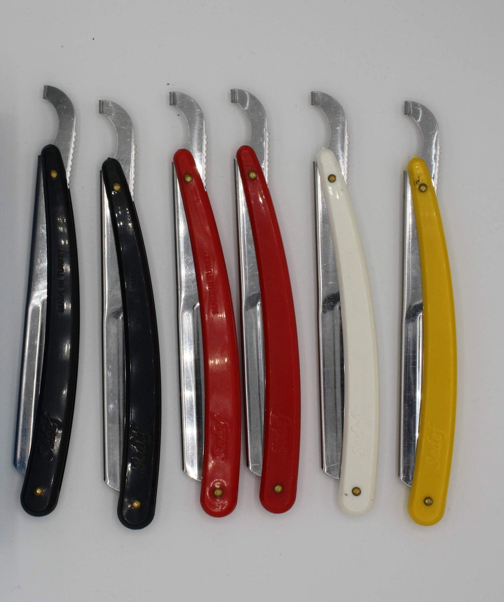 6 x Turkish Cut Throat Razor/Straight Modern Shaving Shavette (6 pcs Perma-Sharp razor blade (Gift)
