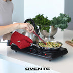 Electric Infrared Double Burner, 1700W Hot Plate, Black BGI102B