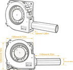 YOWEE BREEZE 120mm x 32mm 12V Centrifugal Blower,AC 100V-240V Speed Control