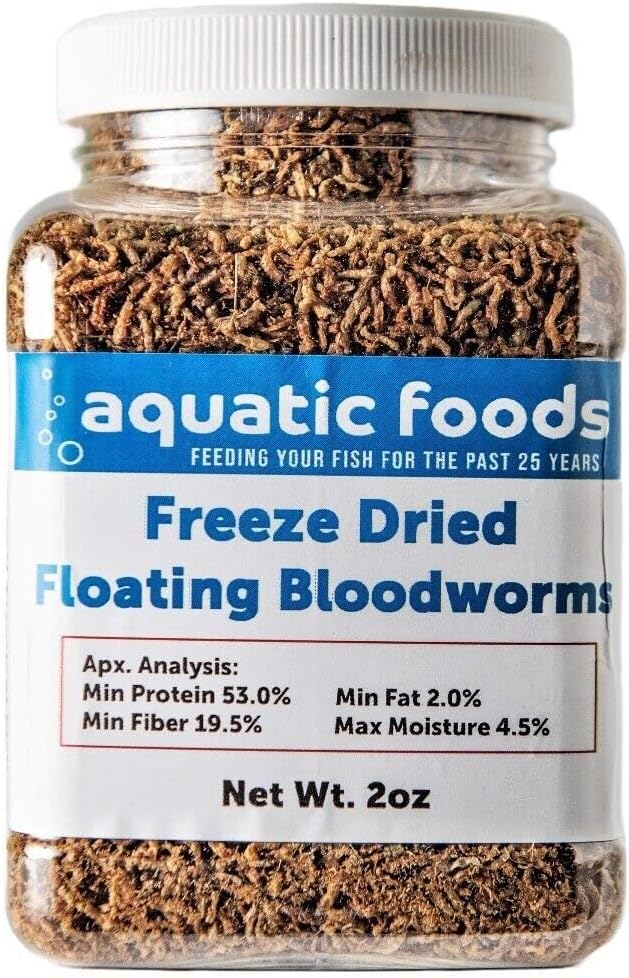 Bloodworms, Grade A Freeze Dried Bloodworms for All Tropical Fish, Cichlids, Discus, Tetras, Goldfish, Bettas, Angel