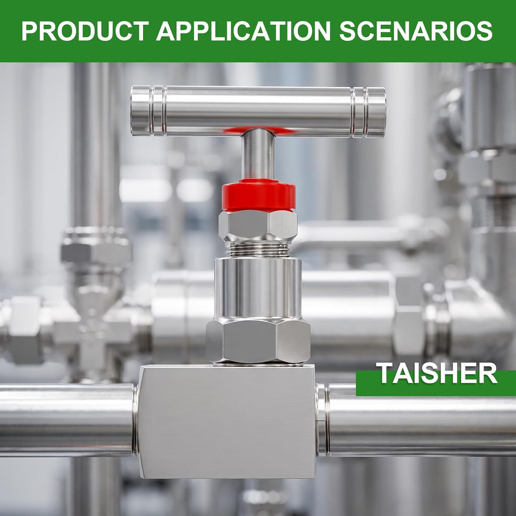 TAISHER 1PCS 304 SS, 3/4" FNPT x MNPT, High Pressure Straight Needle Valve