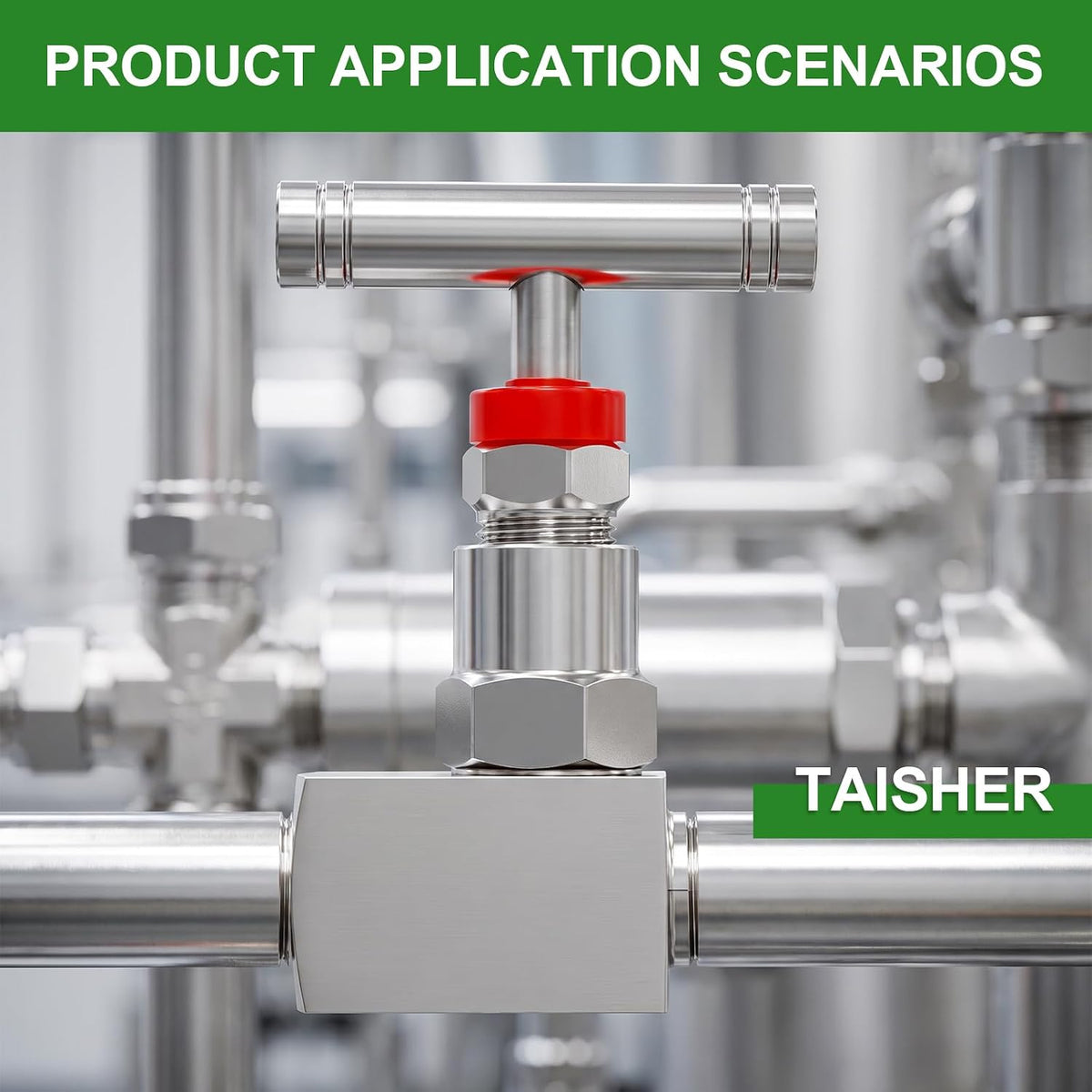 TAISHER 1PCS 304 SS, 3/4" FNPT x MNPT, High Pressure Straight Needle Valve
