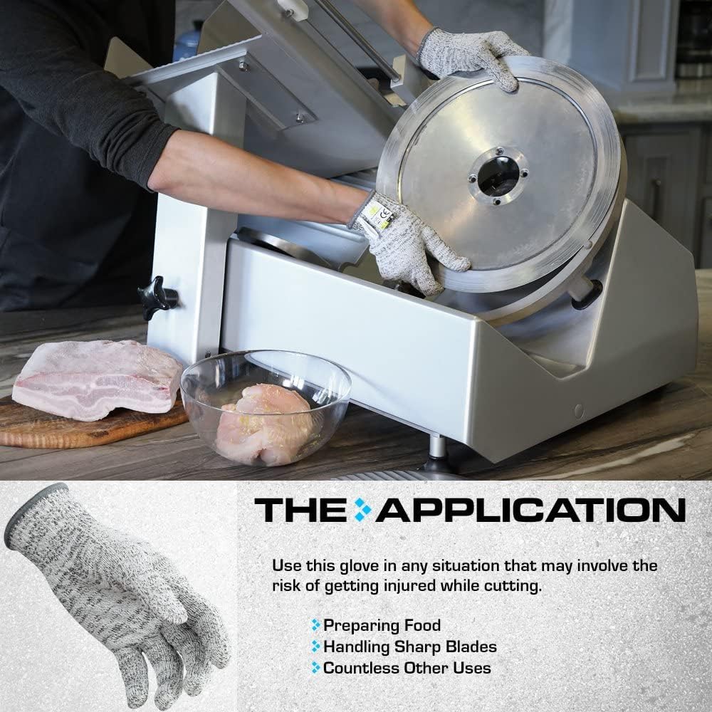 Cut Resistant Gloves, Level 5 HPPE, Steel/Silver, XL