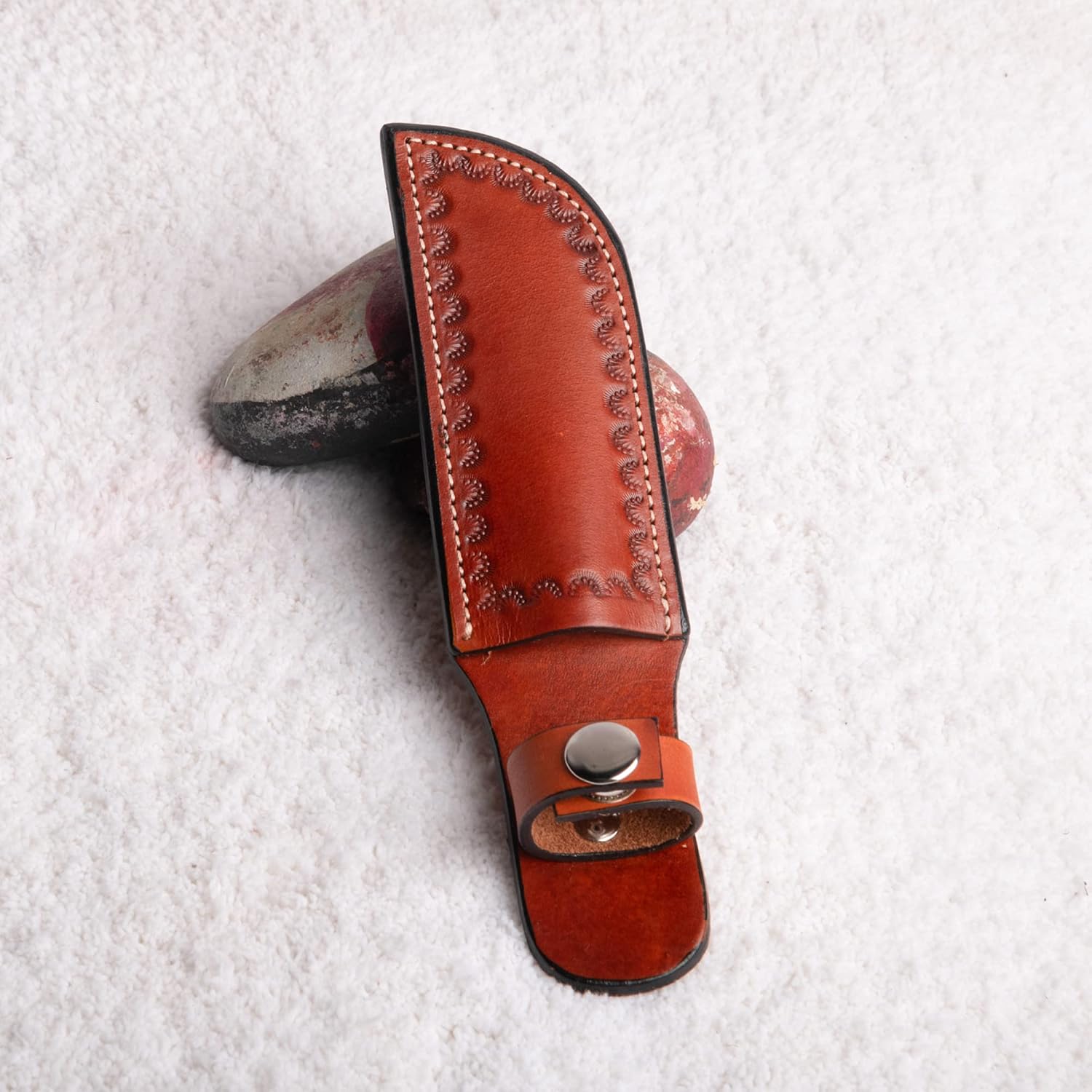 Genuine Leather Knife Sheath – Handmade Leather Knive Holder with Belt Loop, Fits 4-10" Blade – Fixed Blade Knife
