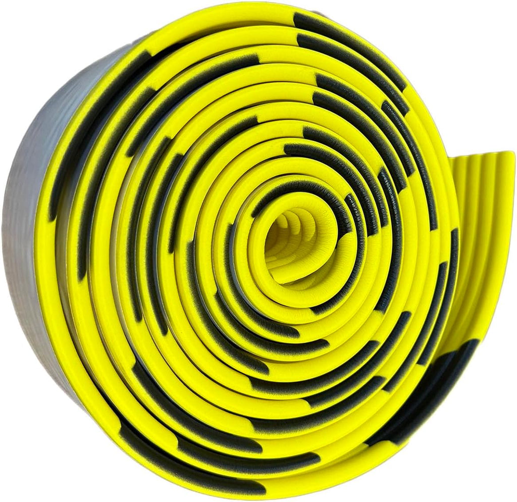 16.4ft/5m High-Visibility Edge Guard, Self-Adhesive Thick Foam Safety Bumper Roll, Yellow Black Edge Corner Protector