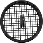 G.E.T. 4-31855 Black Round Stainless Steel Condiment Caddy Iron Polyethylene Coated Table Caddies Collection, 7.5"