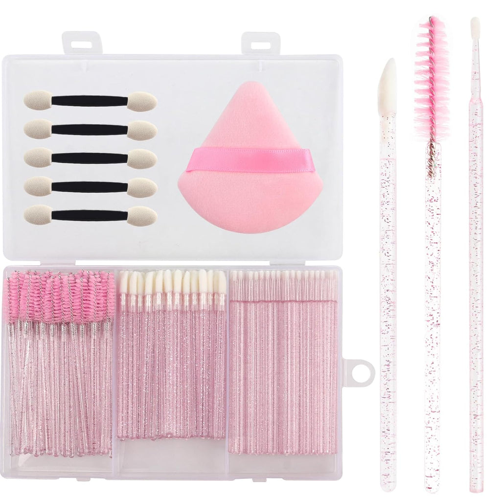Upgrade 206pcs Disposable Makeup Applicators Kit, Mascara brush/Lip Applicators/Micro Applicator Brushes/Dual Sides