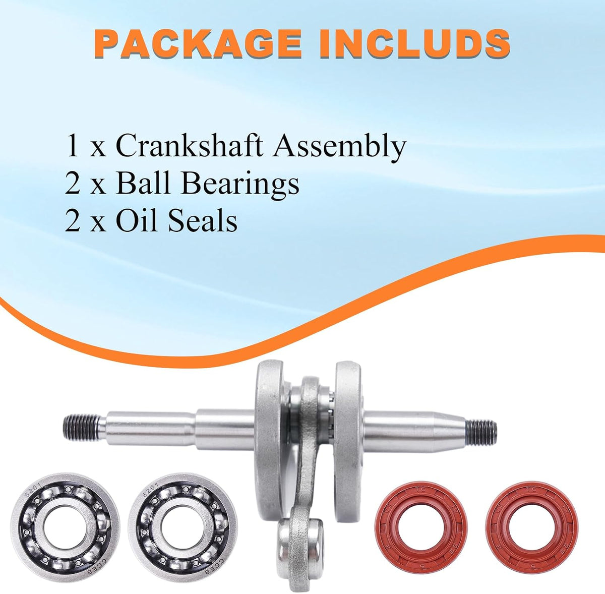 MS194T MS193T Crankshaft Ball Bearings Seals Kit for Stihl MS194T MS193T MS194 MS193 MS 194T 193T Gas Top Handle Chainsaw Parts 1137 030 0402, 9503-003-0239, 9639-003-1205