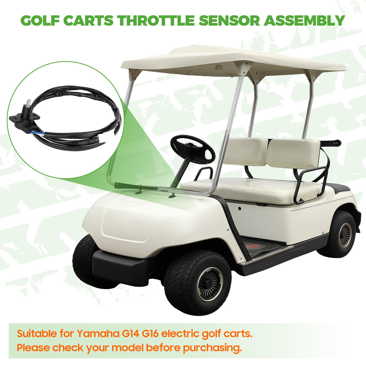 10L0L Golf Cart Throttle Sensor Assembly for Yamaha G14 G16 Electric