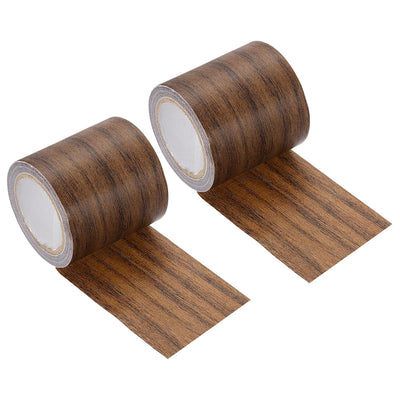 2 Pcs Wood Grain Repair Tape, 2.2" x 15ft Self Adhesive Dark Brown