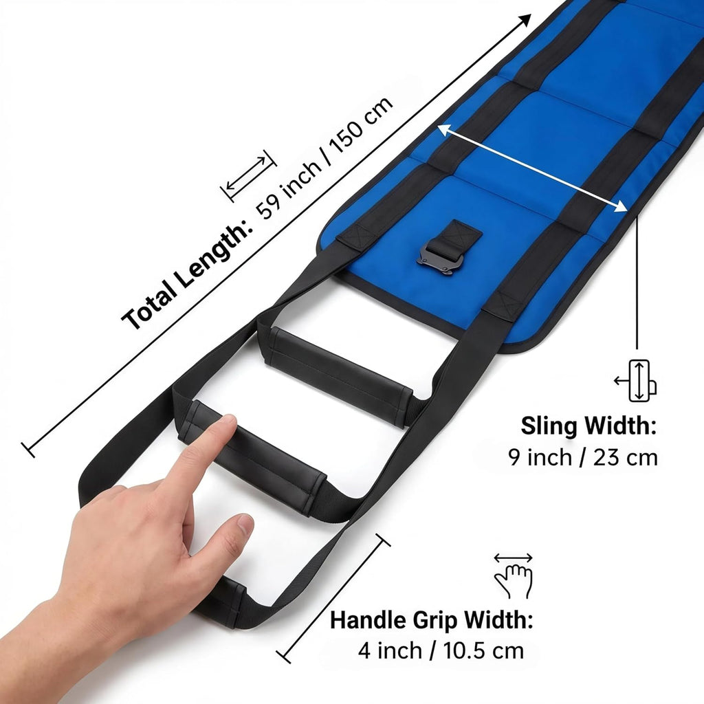 Transfer Sling, Upgraded with Metal Buckle, 6 Reinforced Straps with Hand Grips, Lift & Standing Aid for Caregivers