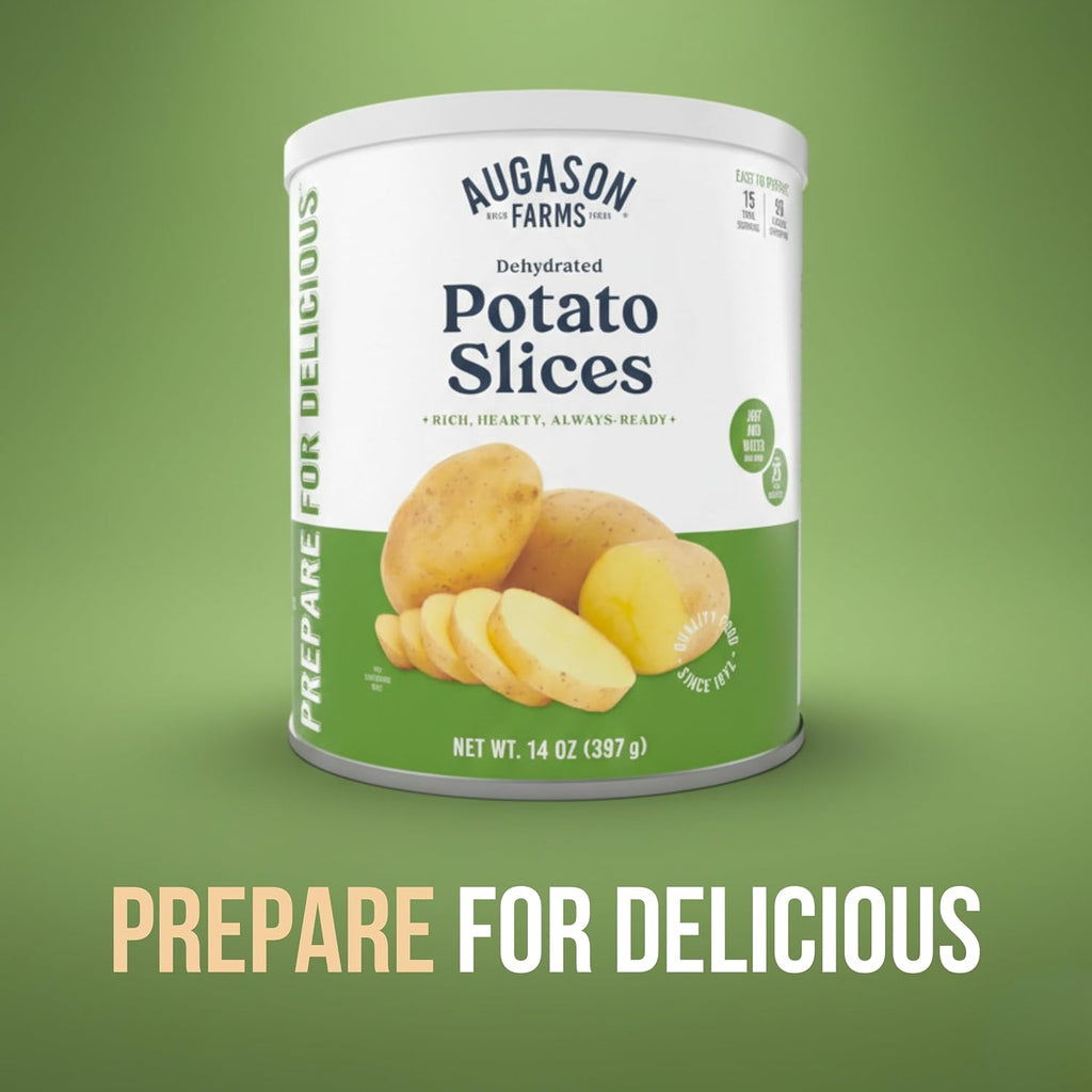 Dehydrated Potato Slices Can | Emergency Food Supply, 15 Servings, 25 Year Shelf Life, Certified Gluten Free Sliced