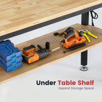 60" Adjustable Height Workbench with Storage Shelf