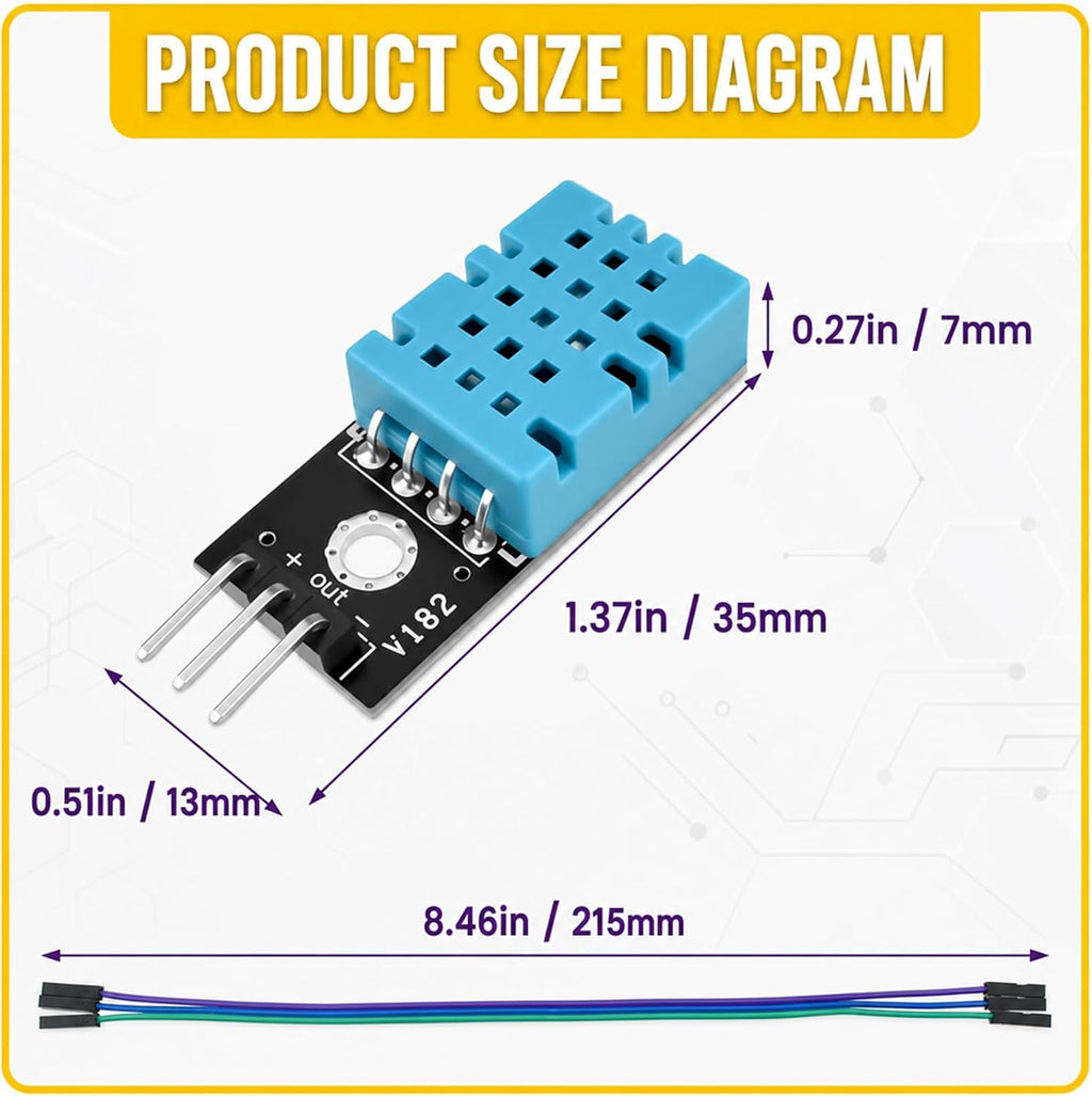 10-Pack DHT11 Humidity Sensor Module, 3.3V-5.5V
