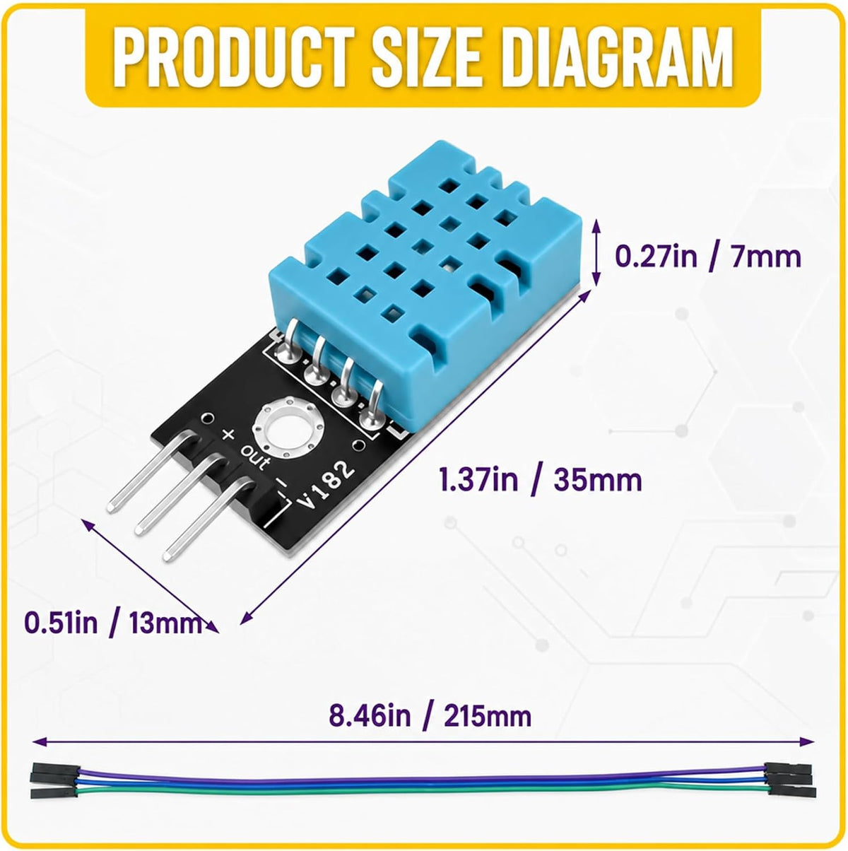 10-Pack DHT11 Humidity Sensor Module, 3.3V-5.5V