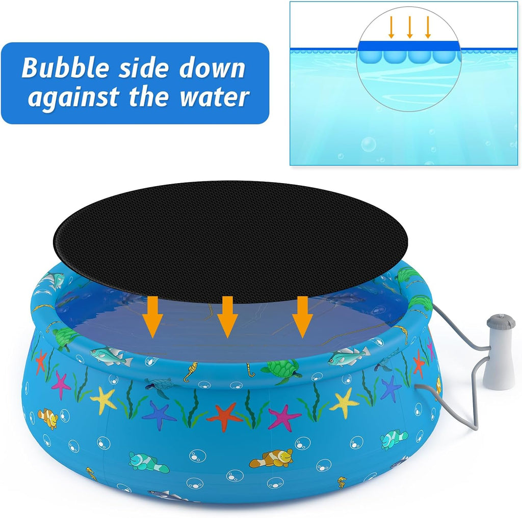 3 Pack Solar Pool Covers 6 Ft Round Pool Blankets for Heat Retention | Bubble Layer Design, 7.28 Mil Thickness