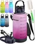 1 Gallon Water Bottle with 128 oz Capacity - Motivational Time Markers for Daily Hydration Goals - Leakproof BPA Free
