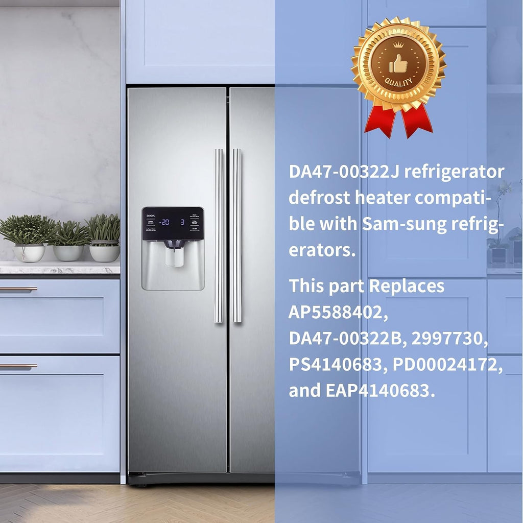 DA47-00322J Refrigerator Defrost Heater Replaces AP5588402, DA47-00322B, 2997730, PS4140683, PD00024172, EAP4140683 Compatible with Sam-sung