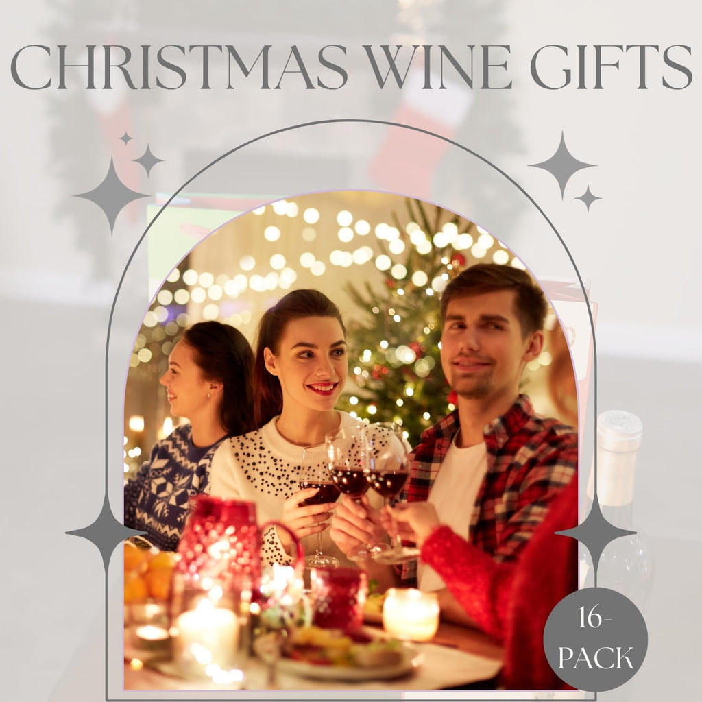16-Pack HD Christmas Wine Bottle Gift Bags Assorted