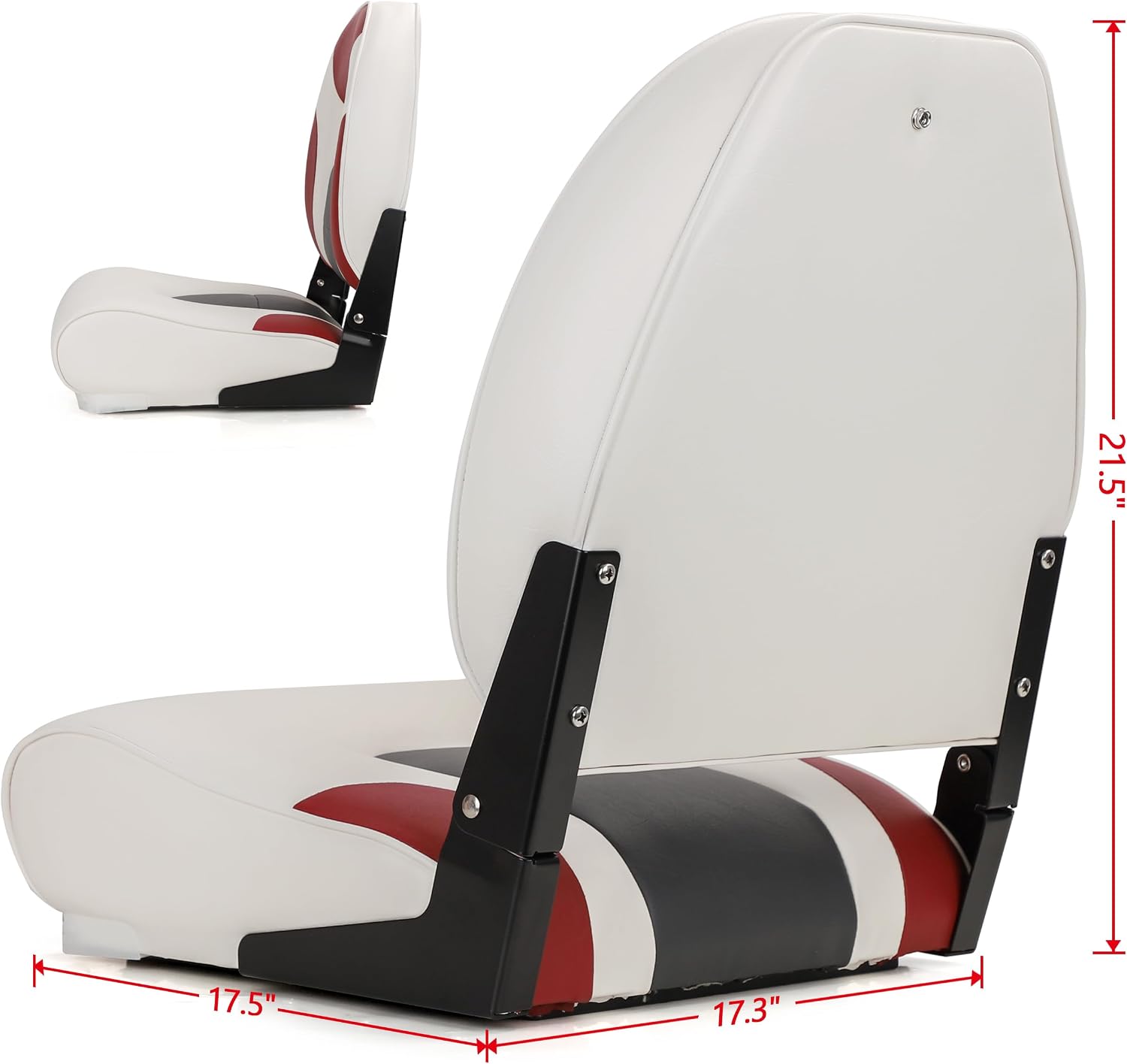 Deluxe A Pair of Marine High Back Folding Boat Chair Fishing Boat Seat,for Fishing, Bass/Jon/Pontoon Boat Chairs, 4