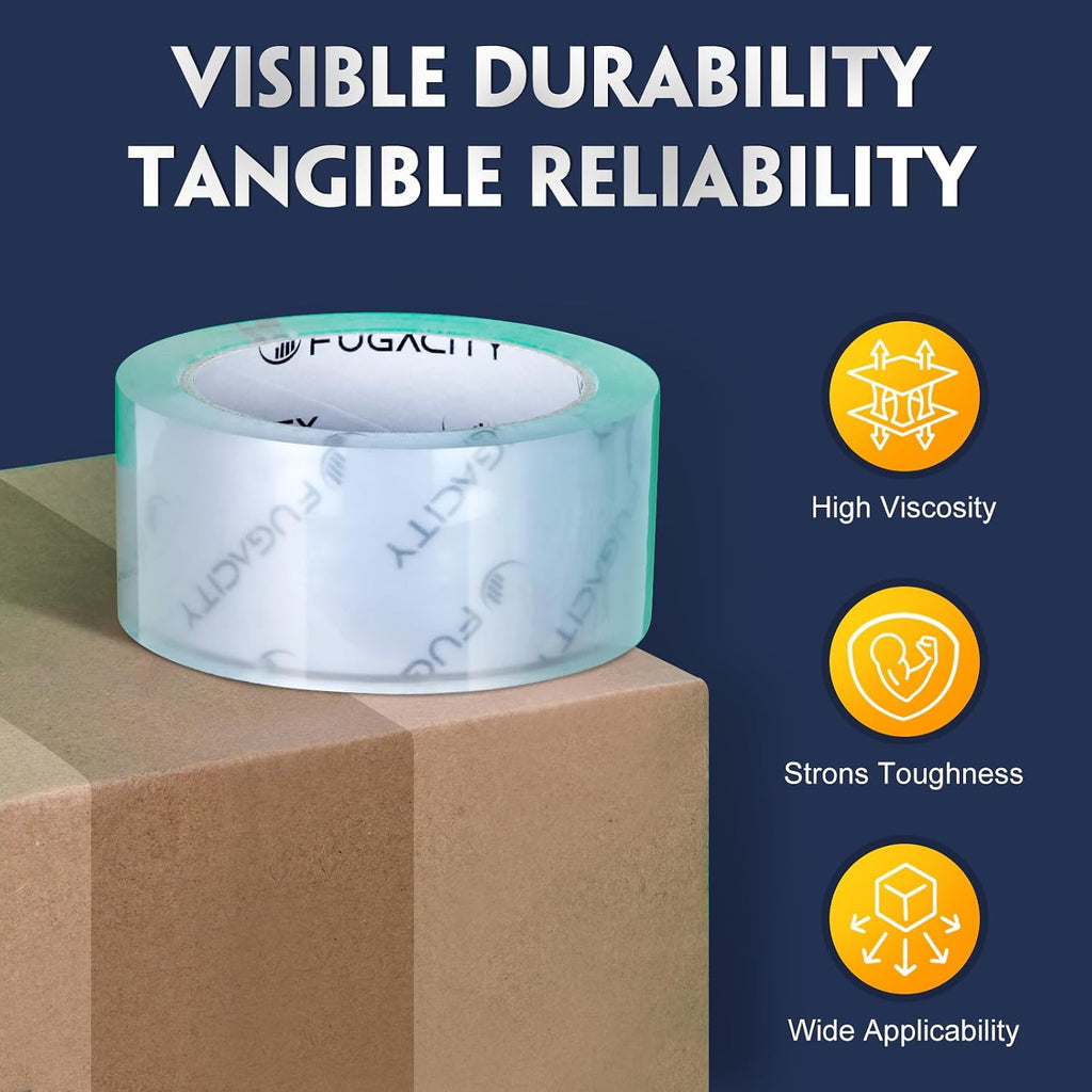 Clear Packing Tape Refills (6 Rolls),Heavy Duty Packaging Tape for Moving Supplies,2.7 Mil Thick Shipping Tape, 1.88
