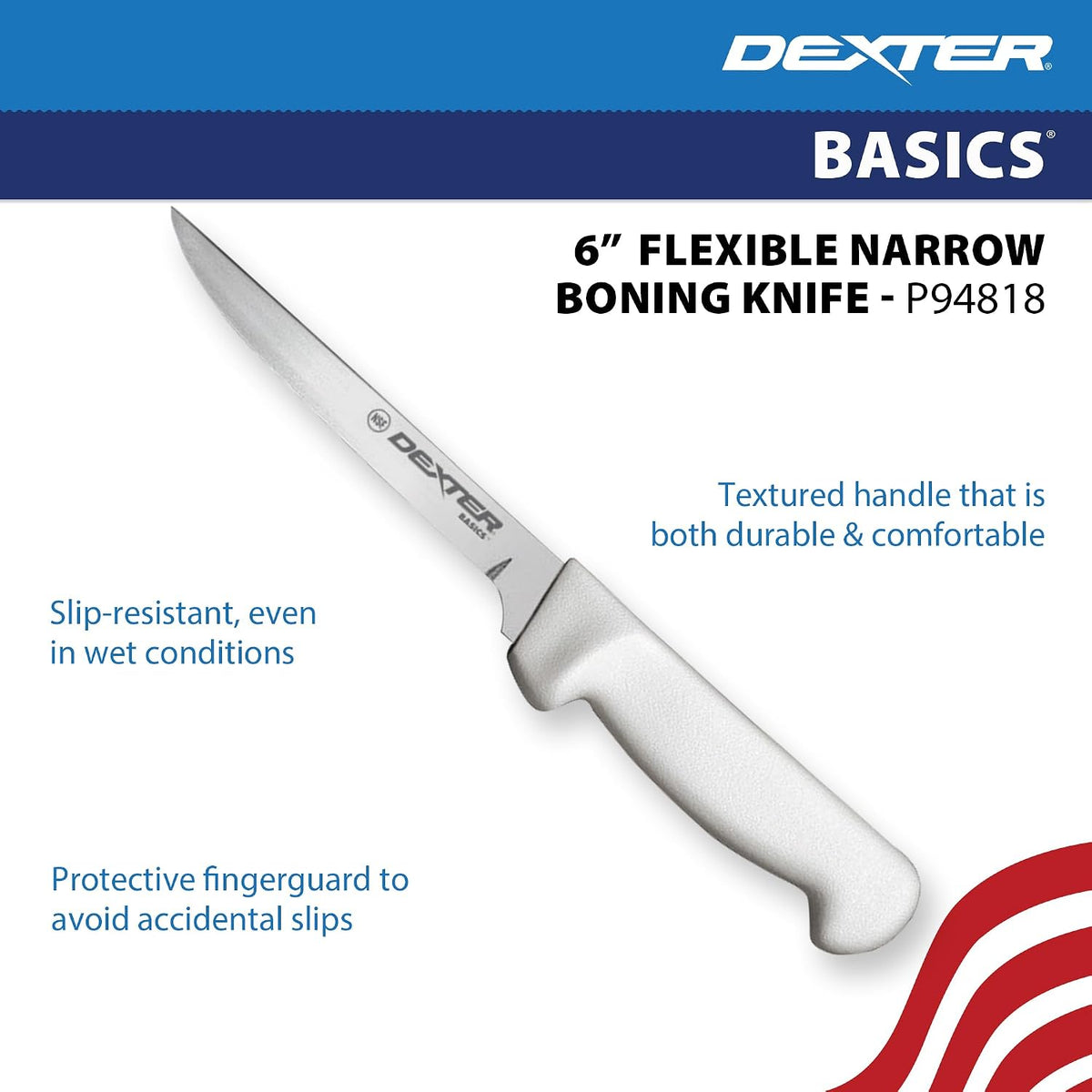 Russell P94818 Basics 6" Narrow Flexible Boning Knife, NSF