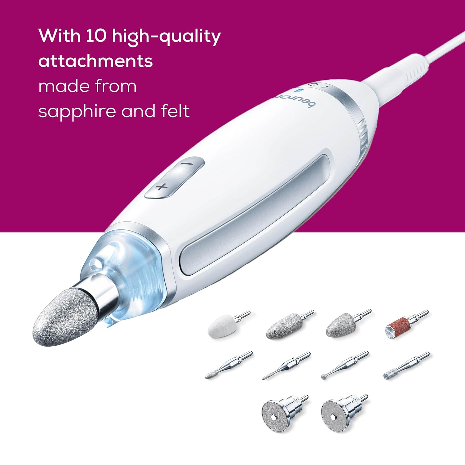 MP62 Professional Nail Drill Kit, Portable Electric File Machine with 10 Attachments & 10 Sanding Bands, Efile Dremel