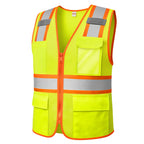 High Visibility Safety Vest with Reflective Strips and Pockets