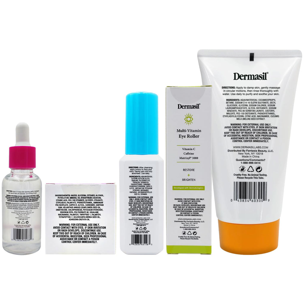 Hydrating Skincare Set, Fragrance-Free – Melon Jelly Cleanser, Hydra Serum, Face Serum Oil, Whipped Recovery Facial