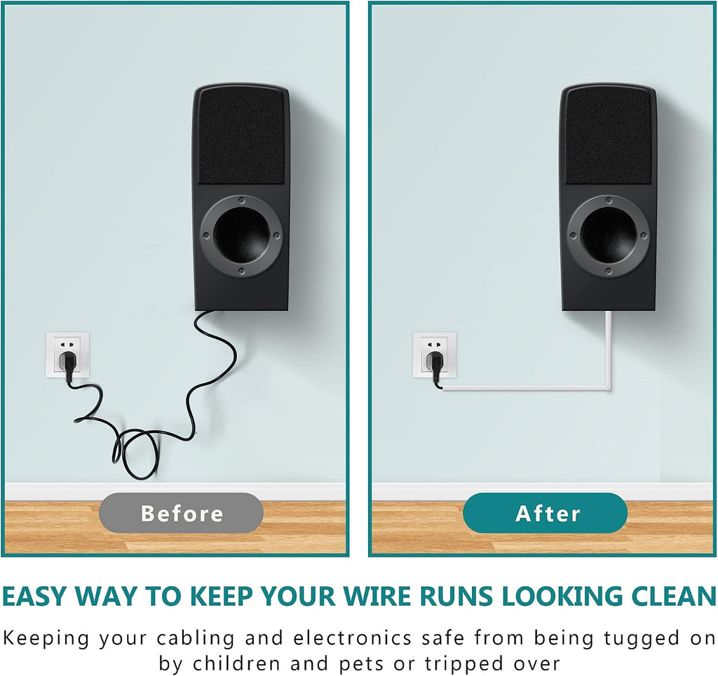 One Cord Cover Wall 153in(9X L17in), Mini Wire Hider, Self-Adhesive Wire Cover for Hiding Speaker Wire, Baby Monitor