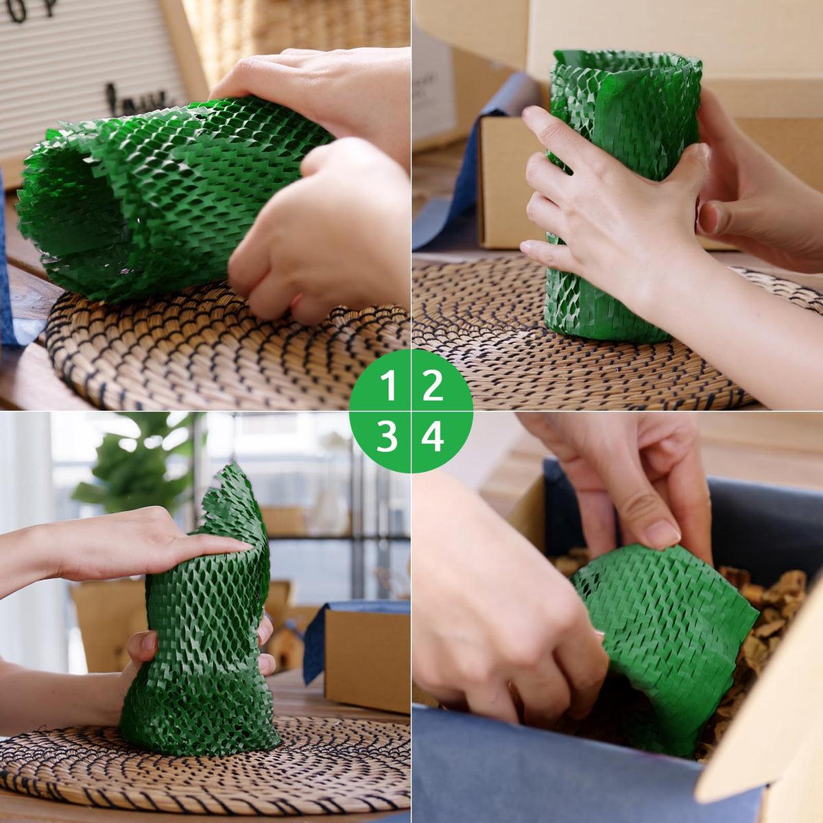 Honeycomb Packing Paper 15"x131' Recyclable Honeycomb Paper Moving Supplies Bubble Paper Wrapping Protective Roll