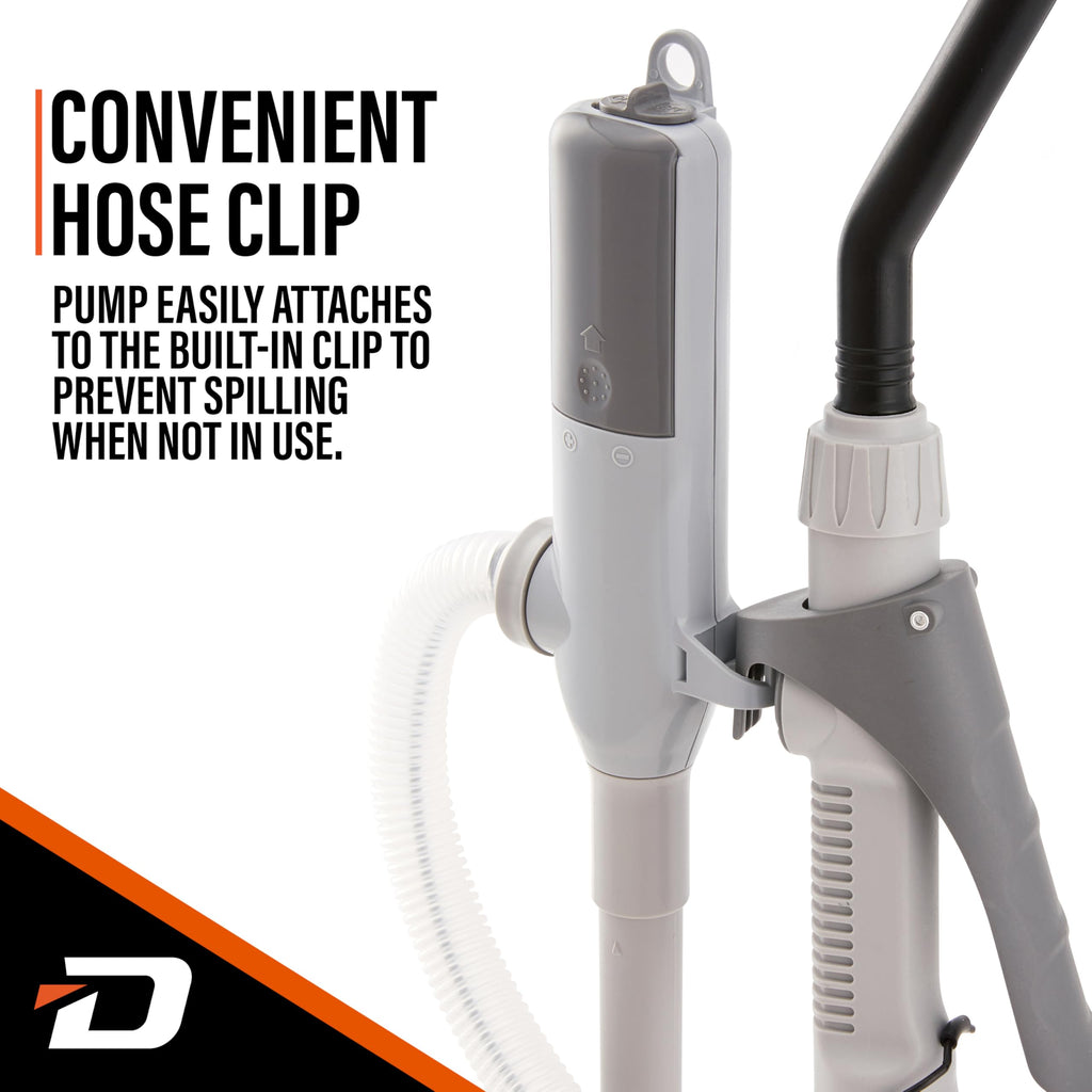 Deway Battery-Powered Stick Transfer Pump, Flow Control Nozzle, 39 In Hose