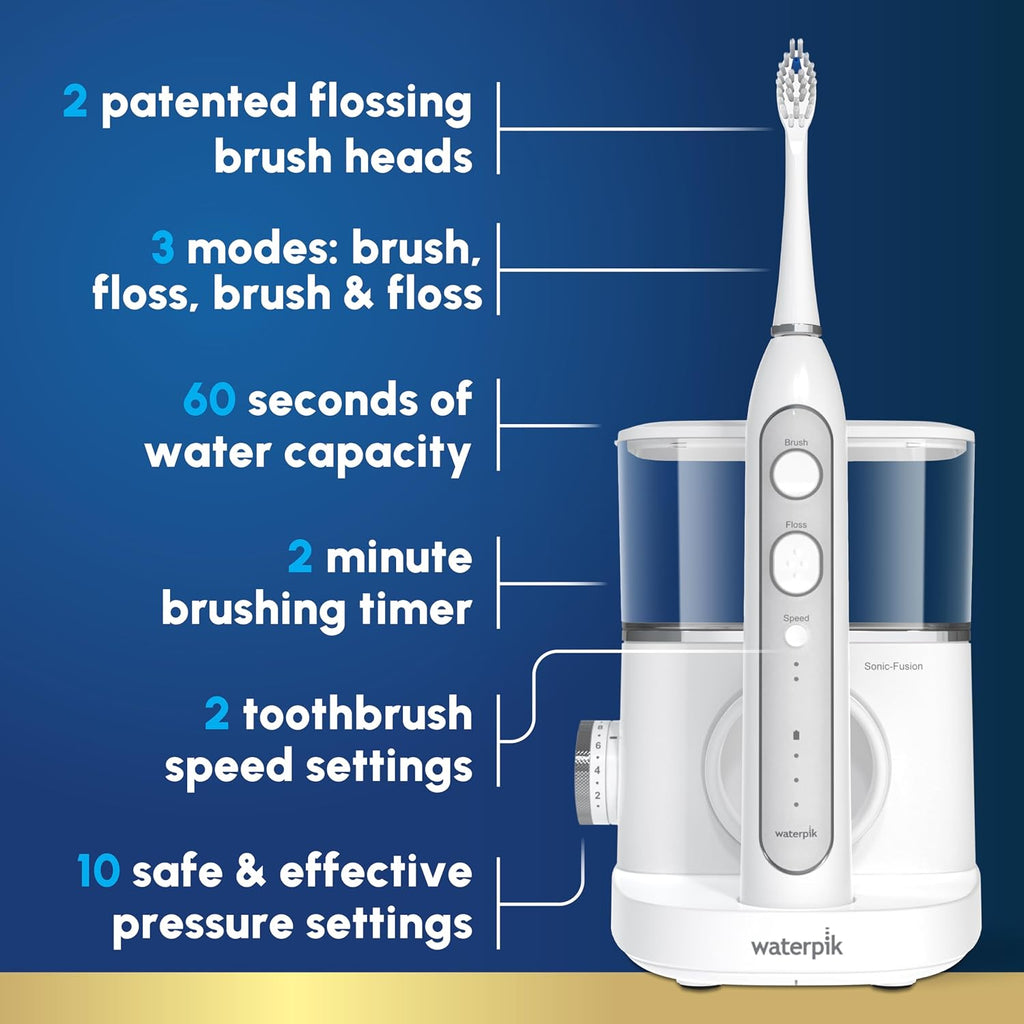 Sonic-Fusion 2.0 Professional Flossing Electric Toothbrush with Water Flosser Combo Two In One, For Daily Gum Care