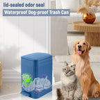 Small Bathroom Trash Can with Lid, 1.9 Gallon Slim Soft Close Step, Navy