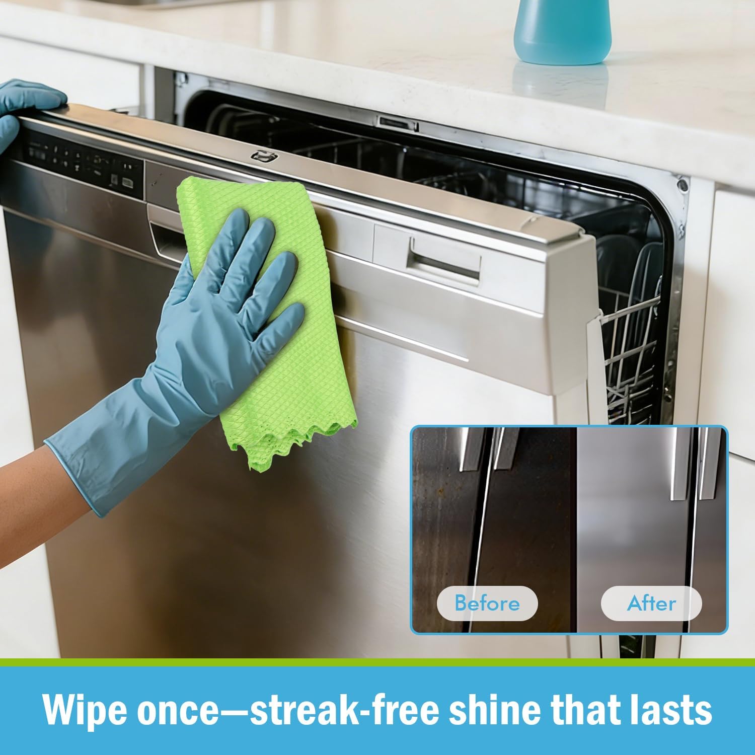 Microfiber Glass Cleaning Cloth, 8PK, Premium Microfiber Glass and Window Cleaner, Lint Free Magic Cleaning Cloths