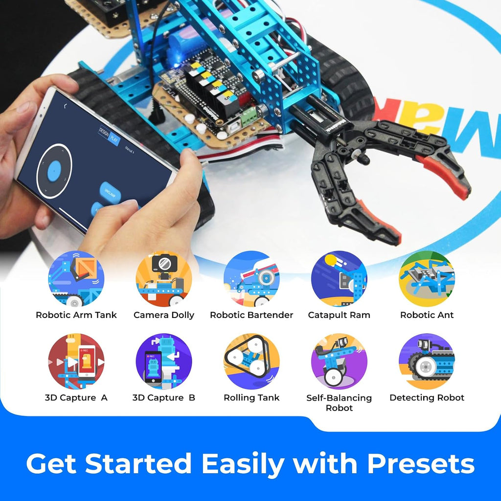 mBot Ultimate 10 in 1 Robot Building Kit for Teenagers & Adults | App Remote Control Robot Building Toys, Compatible