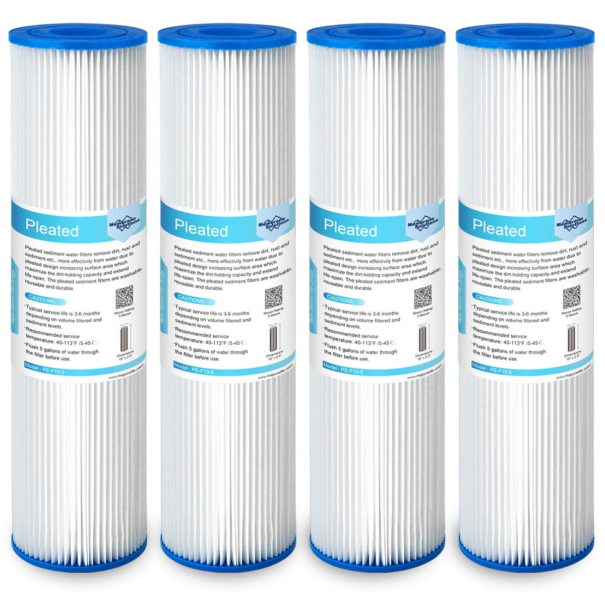 Membrane Solutions 5 Micron 10"x2.5" Pleated Sediment Water Filter