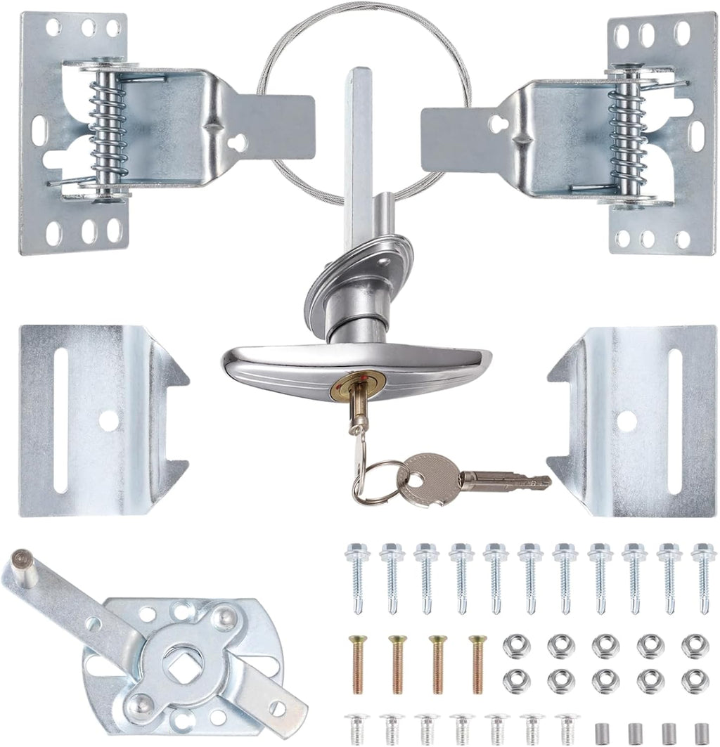 Garage Door Security Kit with Keyed Handle, T-Handle Lock for Garage Door, Overhead Garage Door Lock Assembly
