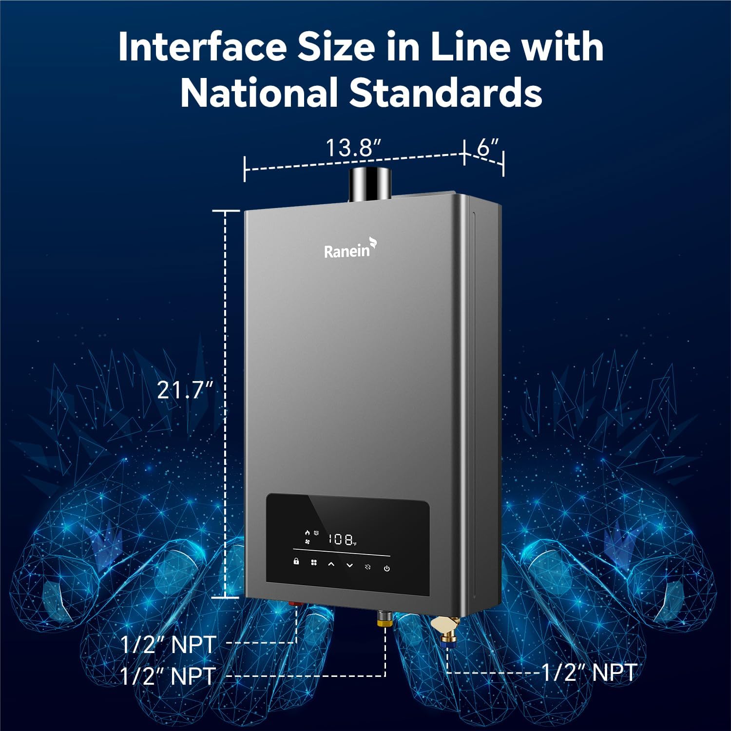 Propane Tankless Water Heater, 3.6 GPM, 80,000 BTU, Indoor | Endless hot water for whole home, 2-3 water points