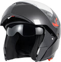 DOT Approved Modular Flip-Up Dual Visor Motorcycle Full Face Helmet for Adults Men & Women with 2 Removable Visors (1