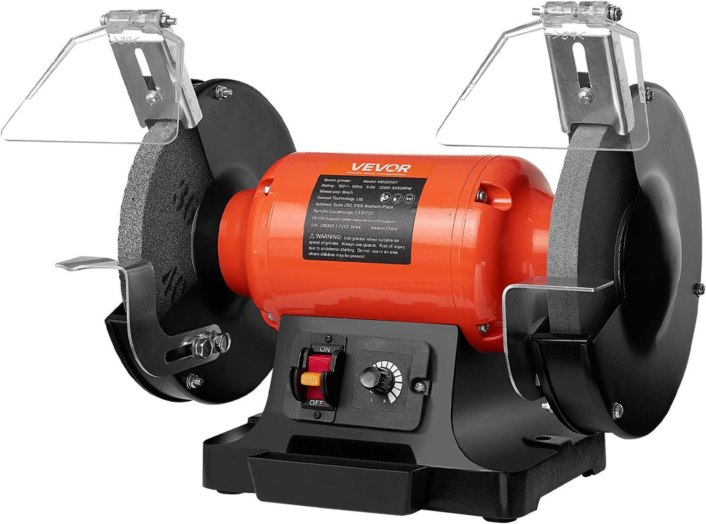 Bench Grinder, 8-inch Variable Speed Bench Grinder, 2000-3450RPM Table Grinders with 550W 5.0A 3/4Hp Induction Motor